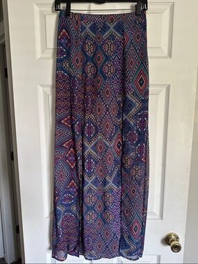 Boho Diamond Print Maxi Skirt